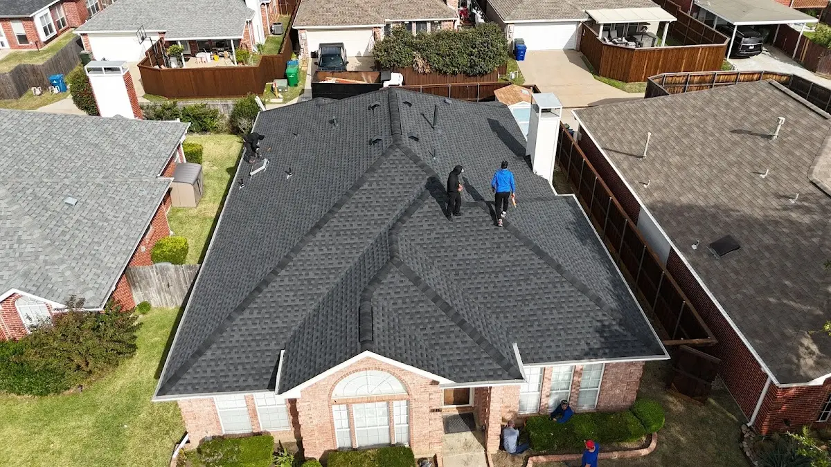 Slate & Tile Roof Repair work in progress on a Schertz property